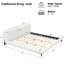 Paris Boucle Upholstered Platform Bed With Thick Headboard & Solid Wood Legs-123296127