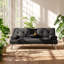 Canapé-lit convertible Kanepe, 168 cm L x 79 cm P x 74 cm H, en tissu capitonné aspect lin