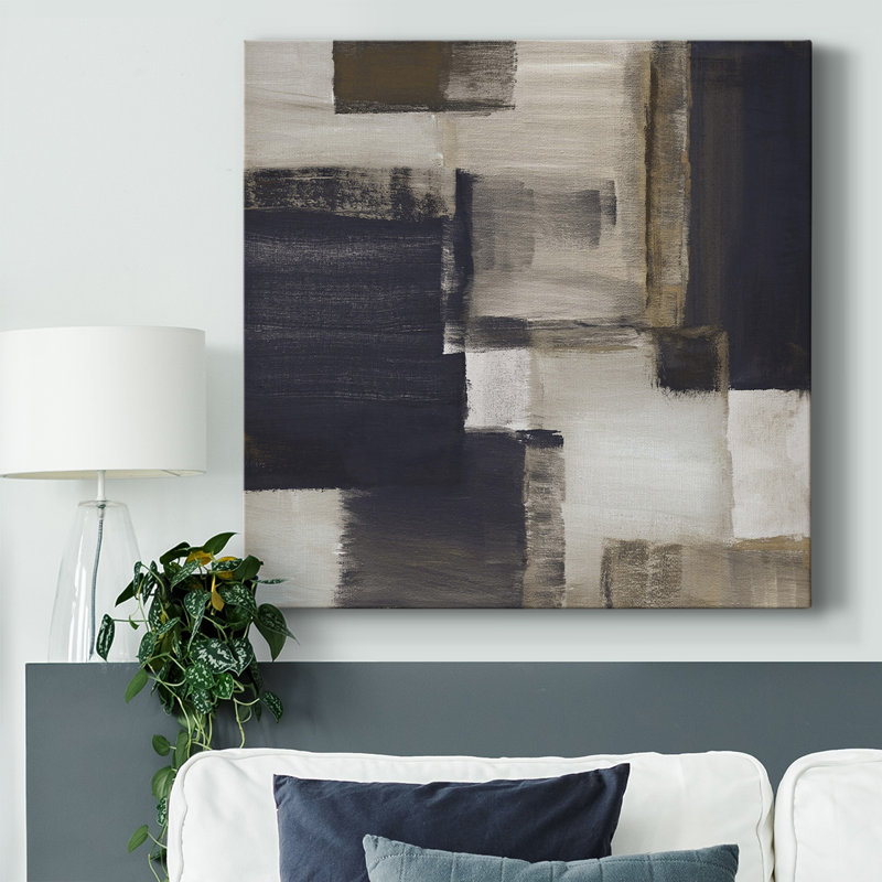 Woven Navy-Gallery Wrapped Canvas, 40" H x 40" W x 1.5" D