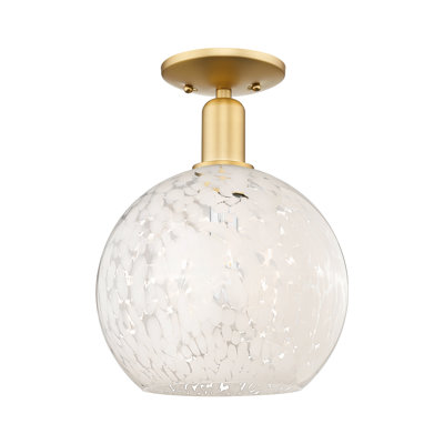 Arcadia - White Mouchette - 1 Light Semi-Flush Mount
