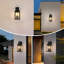 Applique murale d'extérieur 20 po, lanterne murale d'extérieur avec lumière de véranda, luminaire d'extérieur noir moderne à 2 lumières, ensemble d'éclairage extérieur pour garage, 1 paquet