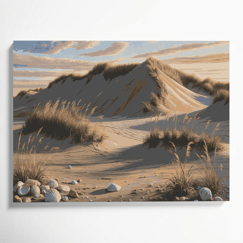«Coastal Sandy Neutrals», art mural sur toile noire, H 11 po x l 14 po