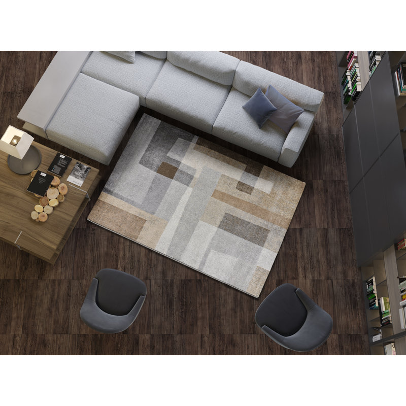 Adelric Abstract Machine Woven / Power Loomed Area Rug, Rectangle 140 x 200cm
