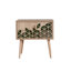 Table de chevet moderne avec 2 tiroirs, 23,6 po x 24,0 po x 15,7 po | 100% panneau de particules enduit de mélamine, 0,7 po d'épaisseur | Pieds de charme, poignées en métal et en corde, revêtement UV | Design scandinave pour un rangement élégant da-132353629
