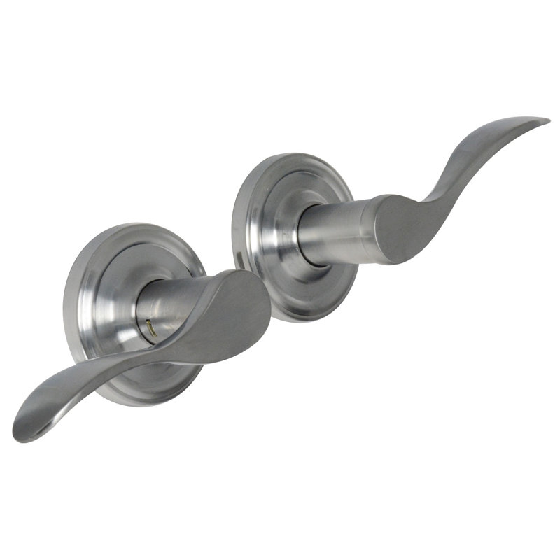 Levier de porte de passage Bordeau, Gauche, Chrome satiné
