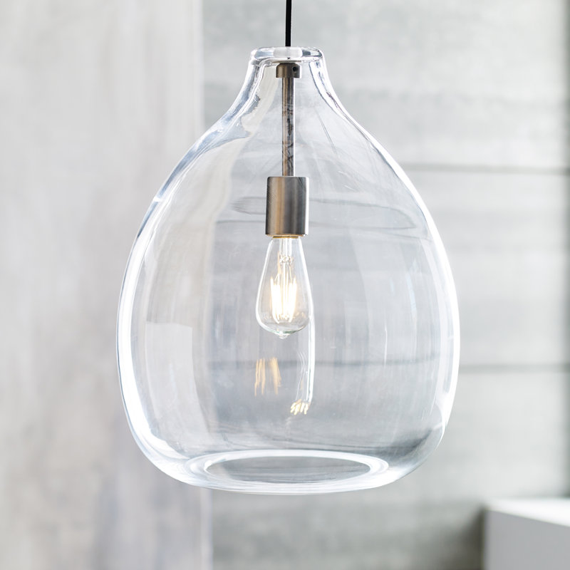 Quinton 1 - Light Pendant, No, Satin Nickel, Clear