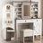 Charming Farmhouse Vanity Desk With Sliding Mirror And Ample Storage