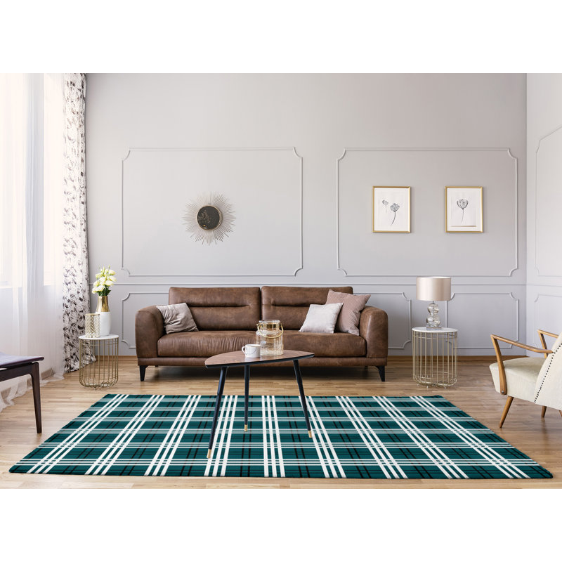 Plaid Indoor Rug, Rectangle 5' x 7'