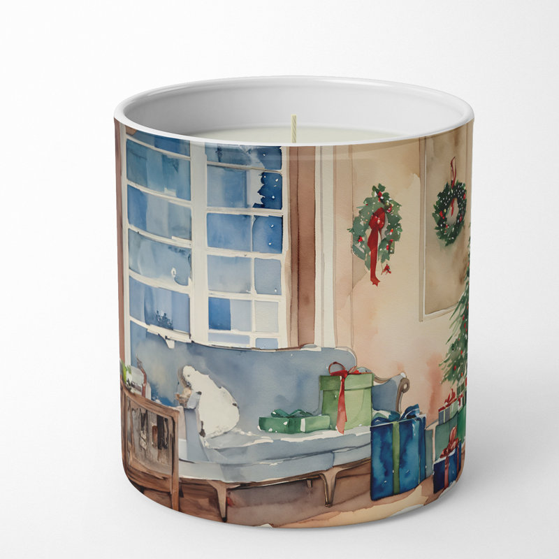 Bougie de Noël parfumée avec support en céramique