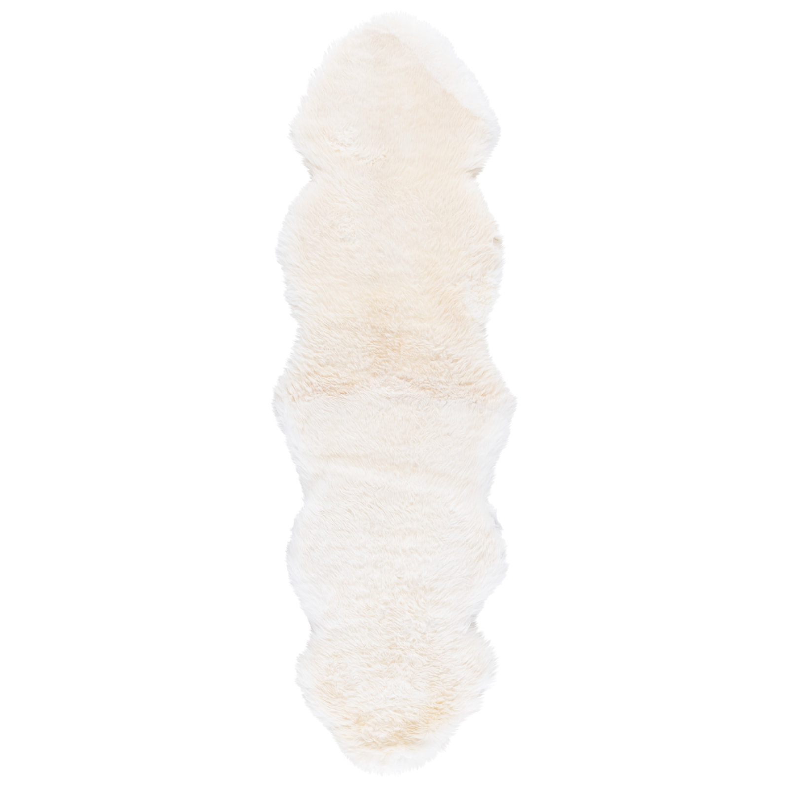 Mera Handmade Sheepskin White Area Rug, Runner 2' x 7'