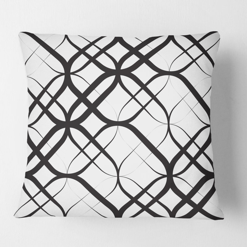 Coussin Monicolore à motif géométrique III - Mid-Century, 18 po x 18 po, Carré