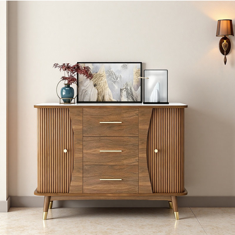 Buffet vintage en bois massif de style chinois