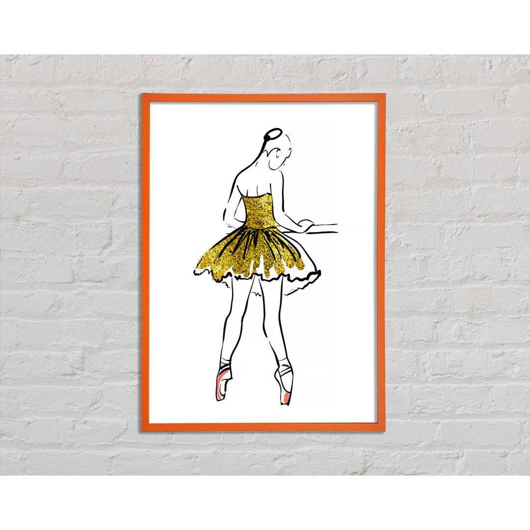 Hollard Golden Pink Ballerina 3 - Einzelner Bilderrahmen Kunstdrucke