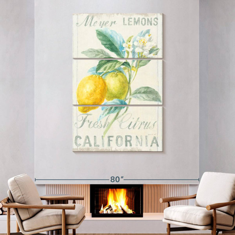 Plaque murale Kema Floursack Lemon II, H 74 po x l 48 po