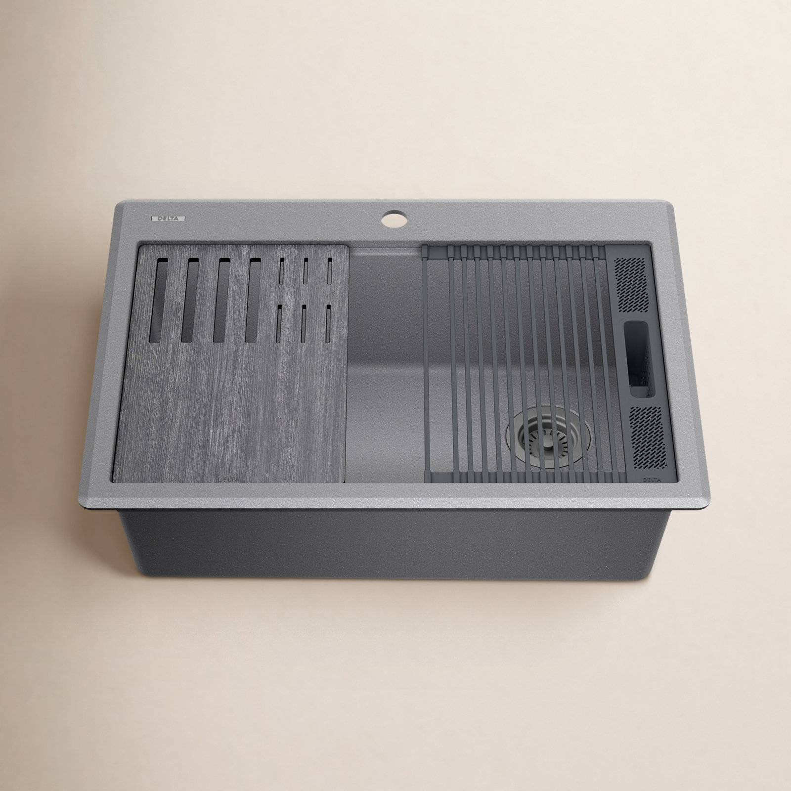 Everest™ 30" Granite Composite Workstation Sink, Gray