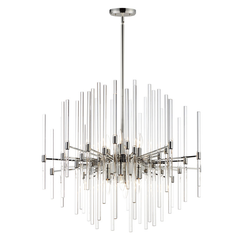 Chadley 8-Light Chandelier, Nickel poli, H 21,75 po x l 23,75 po x P 23,75 po
