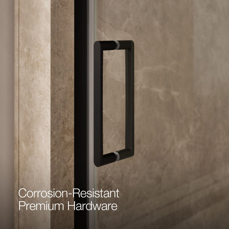 Composed 29-5/8-In30-3/8-In W X 71-1/2-In H Frameless Pivot Shower Door With 3/8-In Crystal Clear Glass And Back-To-Back Vertical Door Pulls