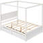 Lit à baldaquin avec espaces de rangement supplémentaires, blanc brossé, H 71,2 po, construction solide, lit plateforme double à 2 tiroirs, pour l'espace