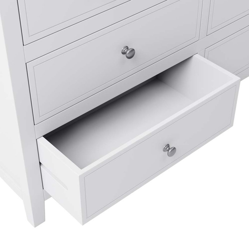 Ensemble de chambre avec lit plateforme 5 pièces Okelley, Blanc, Grand