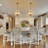 Sotion 5-Light Dimmable Farmhouse Geometric Chandelier Rustic Candle Style Pendant for Kitchen Island Cottage-13997271
