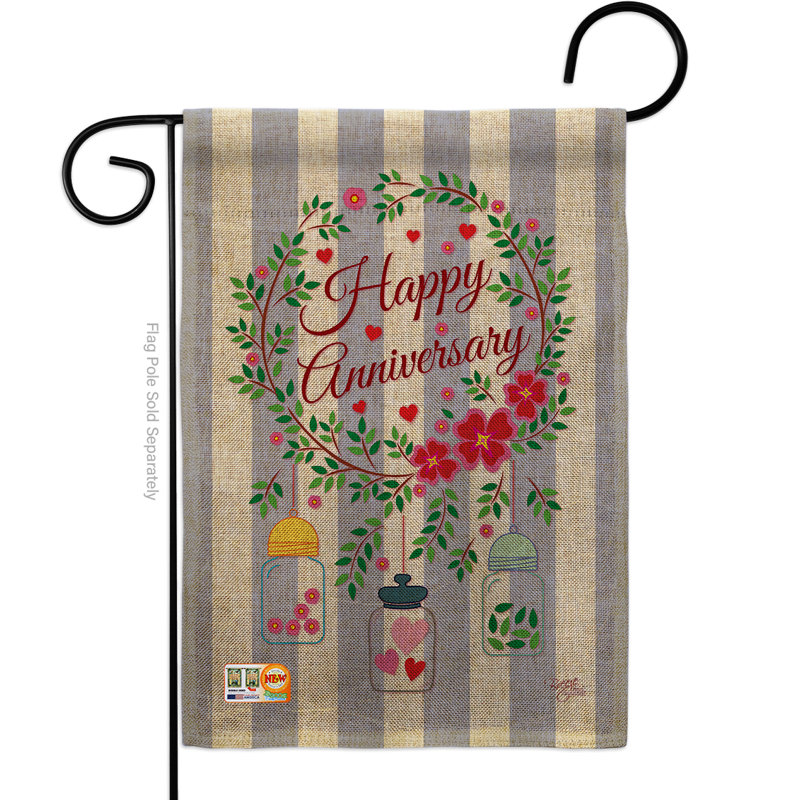 En toile jute 2 côtés 2 côtés 18,5 x 13 po joyeuses occasions spéciales, famille d’occasions spéciales drapeau de jardin