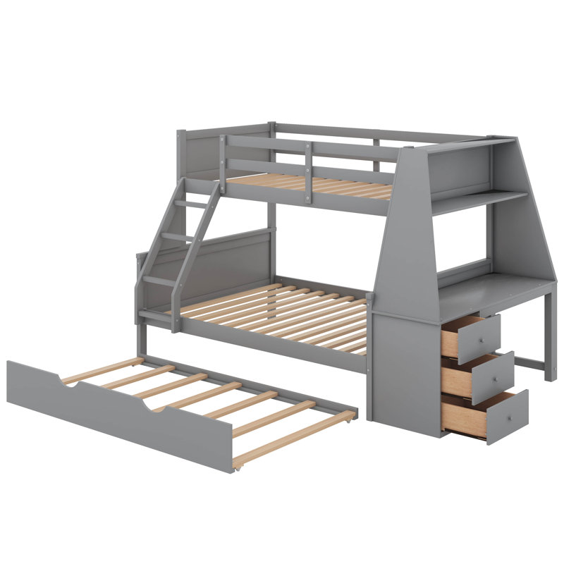 Jeniffer Twin Over Twin Standard Bunk Bed with Slide - Thumbnail 5
