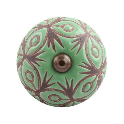 Oversized Hand Painted 1.6" Diameter Mushroom Knob