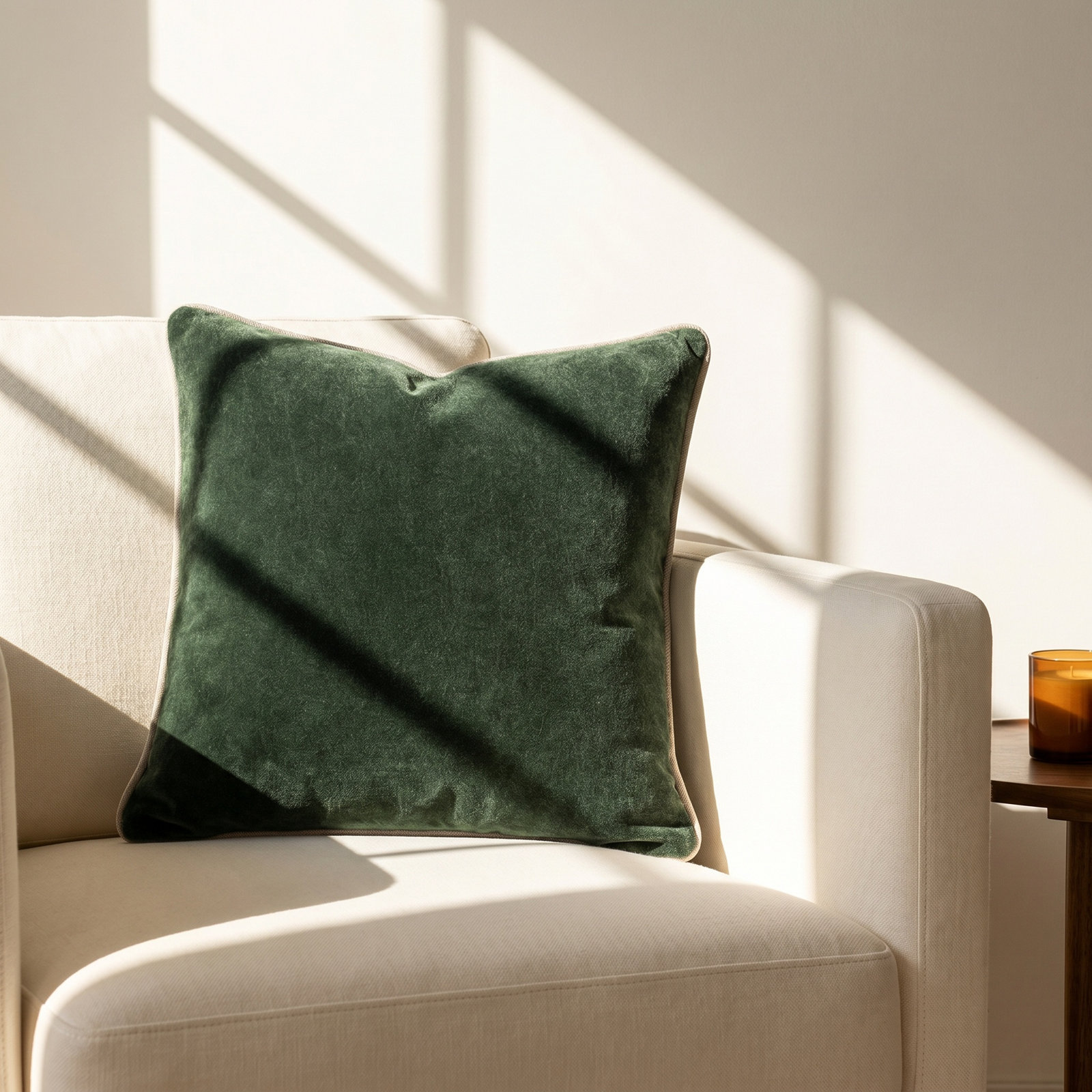 Goodall 22" x 22" Pillow Cover and Insert, Square 18", Forest Green