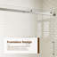 Porte de douche coulissante sans cadre en nickel brossé avec système de fermeture en douceur et verre transparent de 1/4 po de l 44 à 48 po x H 74 po
