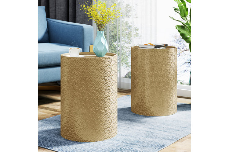 Top Round Gold End & Side Tables