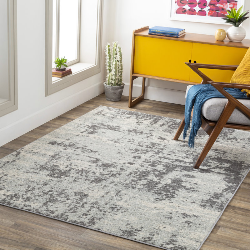 Tapis gris clair à motif abstrait Baumann, Rectangle 7 pi 10 po x 10 pi 3 po