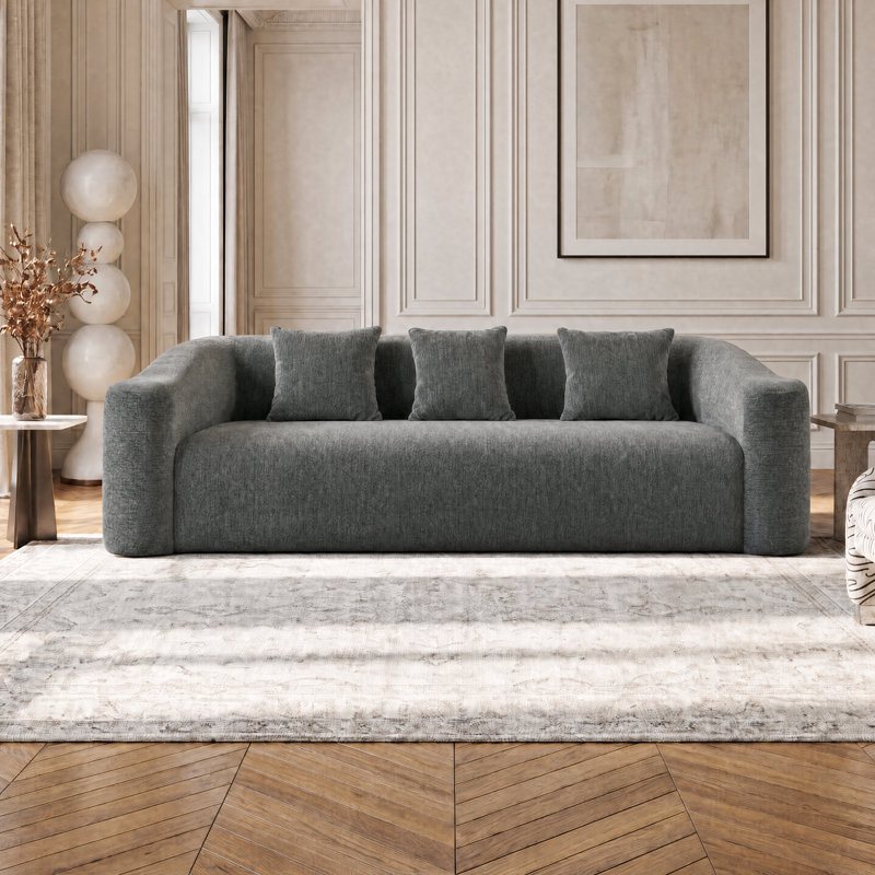 Canapé trois places en chenille comprimée sans os, idéal pour les enfants et les animaux domestiques. Avec des coussins et des accoudoirs, il est facile à assembler et à déplacer, et son siège profond le rend parfait pour la chambre et le salon. Sans montage.