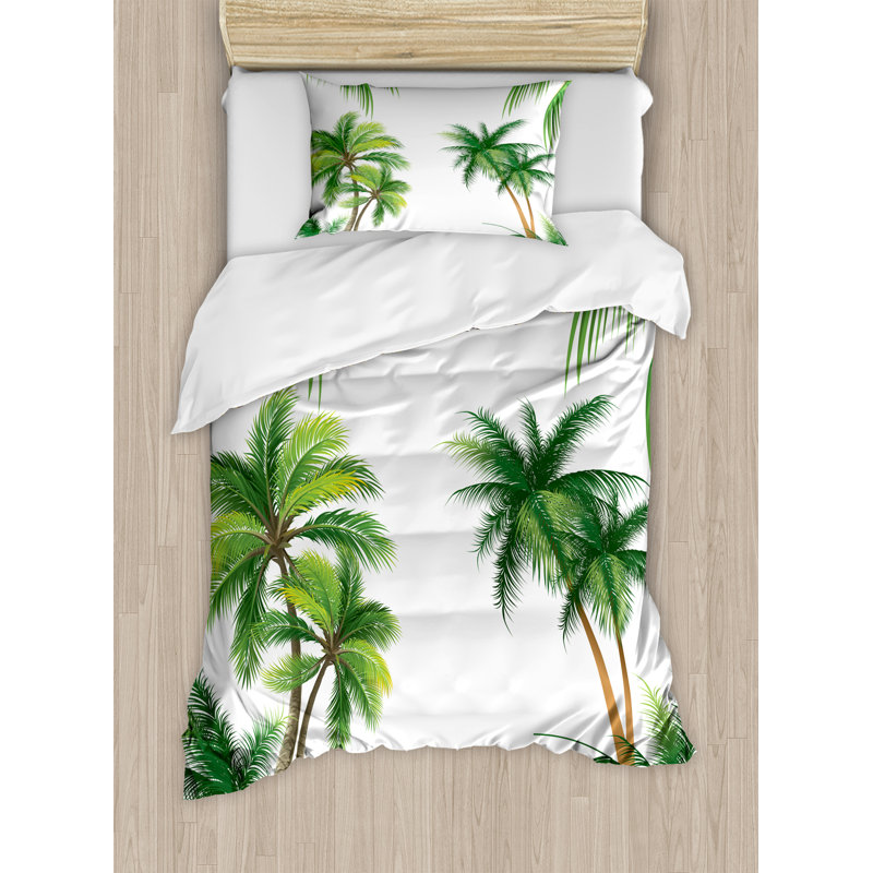 Coastal Floral Duvet Cover, Twin Duvet Cover + 1 Standard Sham