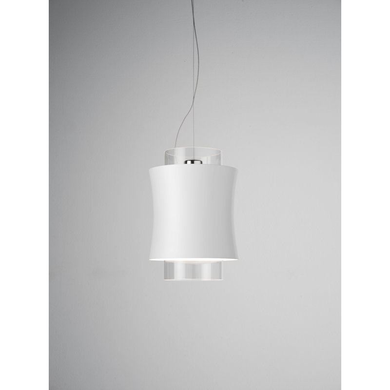 Fez 1 - Light Chrome Unique/Statement Pendant, 200cm H x 30cm W x 30cm D, Matt White