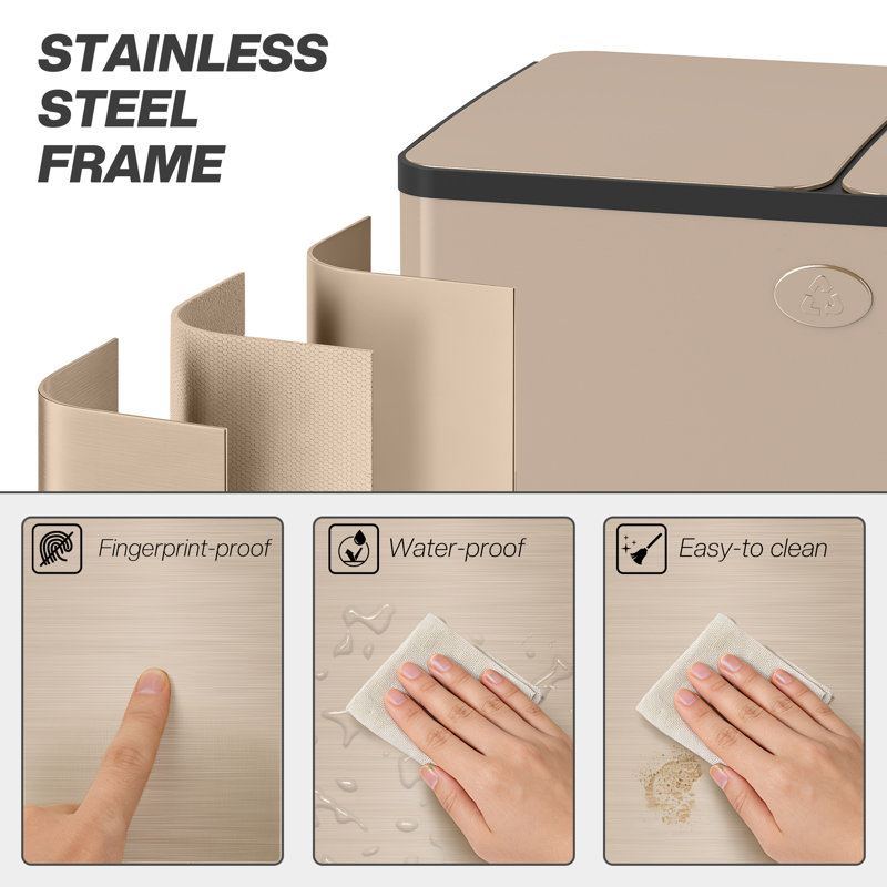 Steel,Plastic Multi-Compartments Rubbish & Recycling Bin