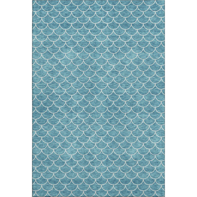 Premium Machine Washable Prisco Teal Rug