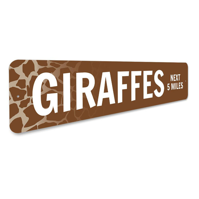 Panneau girafes en aluminium, H 6 po x l 24 po x P 0,06 po