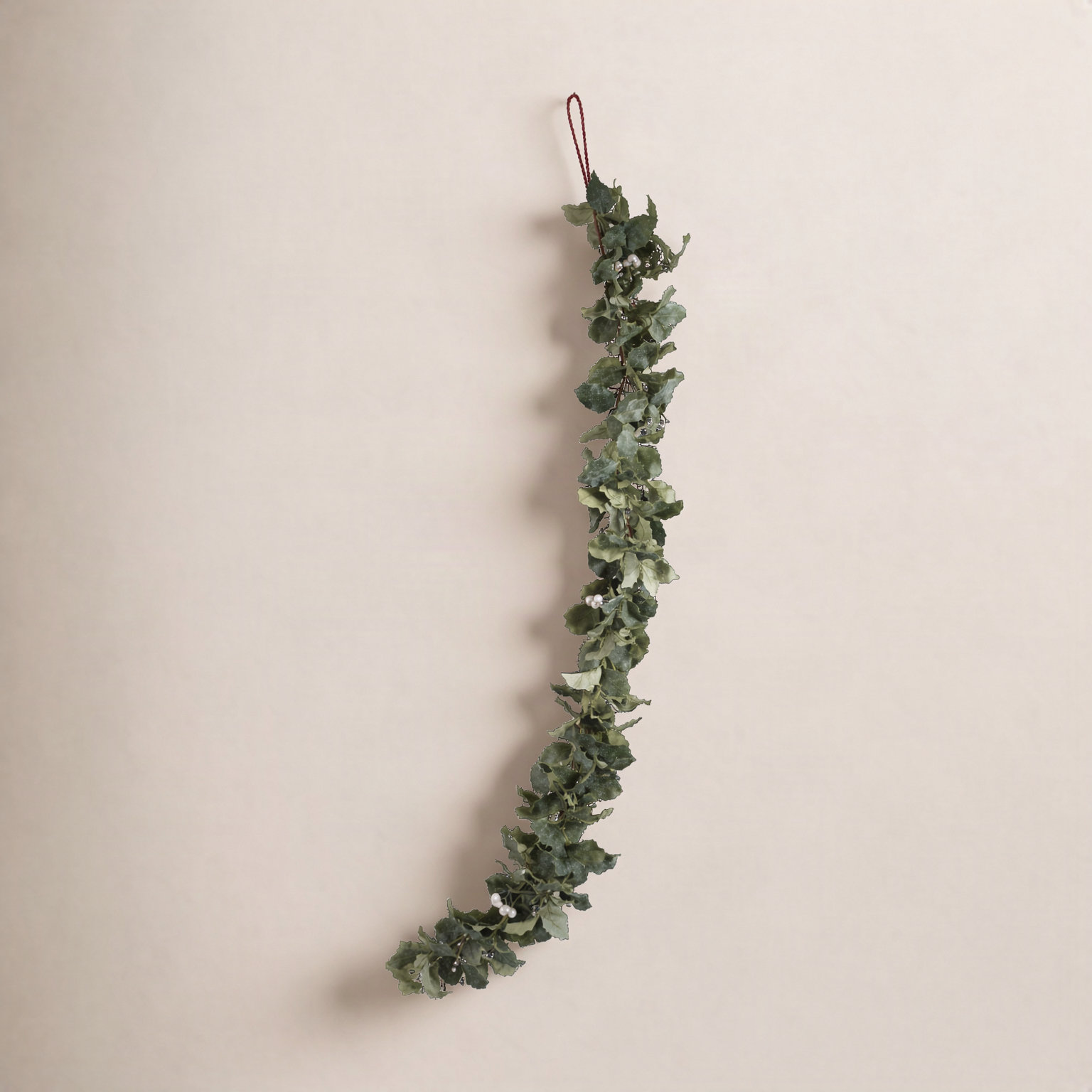 Faux Holly Garland With White Berries