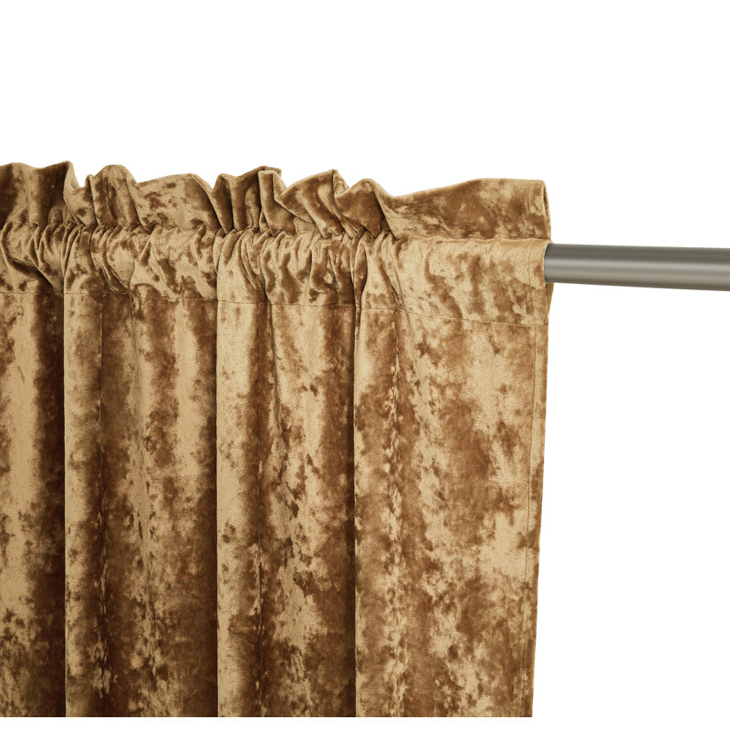 Velvet Bedding Collection Room Darkening Curtain Panel Pair, Caramel Gold, 50" W x 84" L
