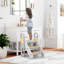 Tabouret réglable à 2 ou 3 marches pour enfants avec poignées, pliable, antidérapant, comptoir de cuisine, tour légère, pour la salle de bain, le chevet et la toilette
