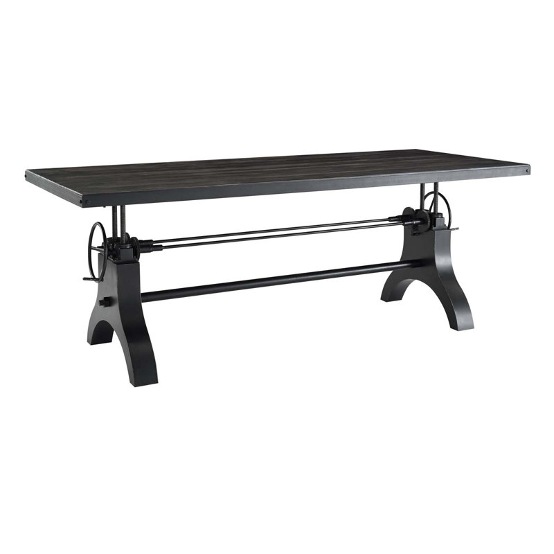 Genuine 96" Crank Height Adjustable Dining and Conference Table - Black by Modway