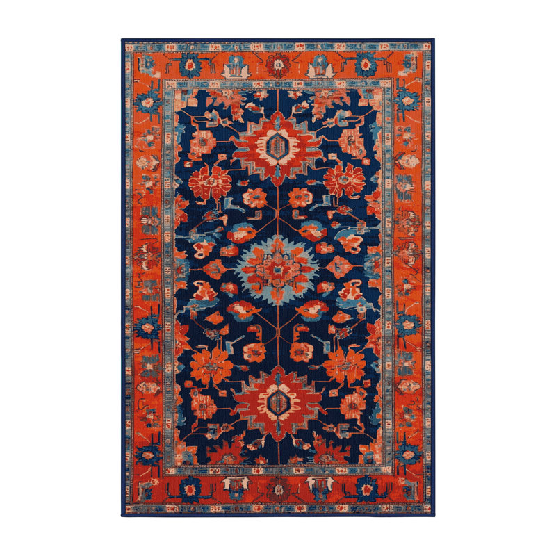 Tapis mauve lavable à la machine Tabriz, Rectangle 7 pi x 9 pi