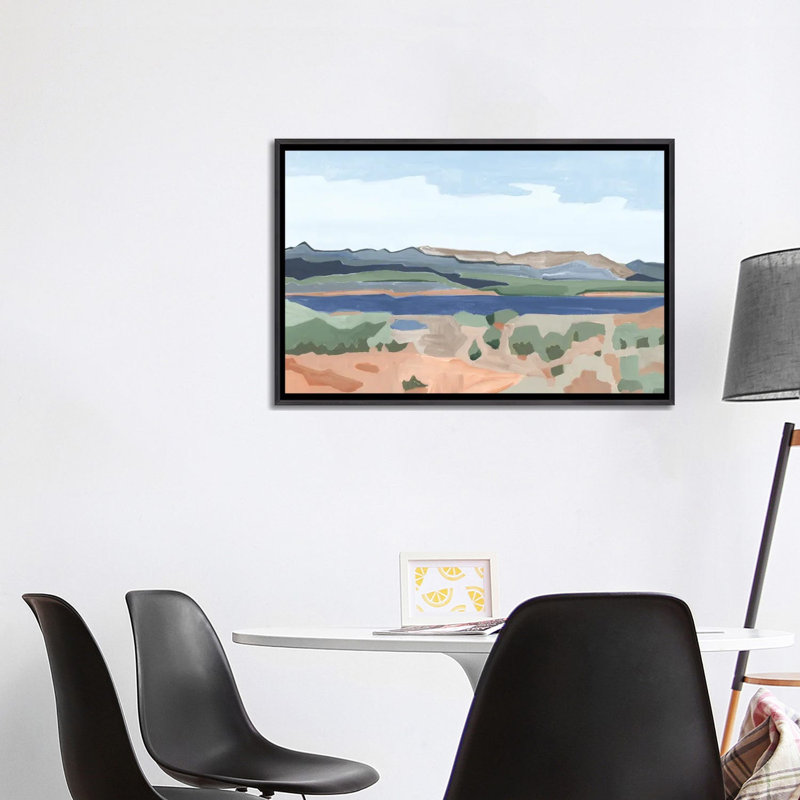 Vallée sacrée, 2023 - reproduction d'art murale - toile encadrée, Noir patiné, Framed Canvas, 26 po x 40 po