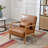 25.78" Wide Mid Century Faux Leather Accent Chair with an Extra Pillow-170420757