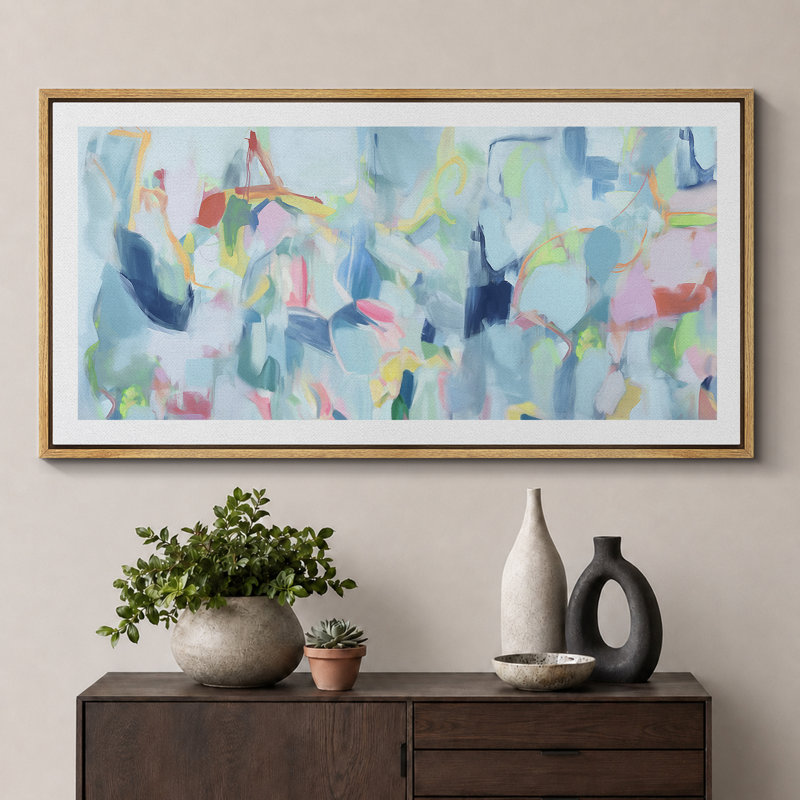 Abstract Colorful Strokes " Impressionist Iceberg Melody Modern Art Relax/Calm WarmExtra Large Wall Decor Office ", Natural