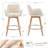Neppur Swivel Full Back Arms Upholstered 26.6"H Counter Stool With Solid Rubberwood Frame And Gold Footrest-784301357