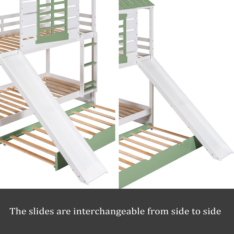 Adian Kids Twin Over Twin Bunk Bed with Trundle