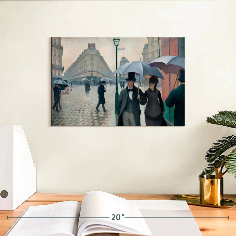 Harpa Paris Street Rainy Day 1877, H 8 po x l 12 po