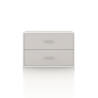 Bibliothèque de rangement en bois à 2 tiroirs Breayla H 15,7 "