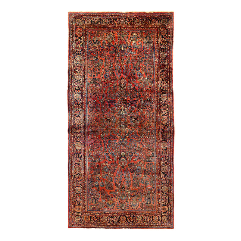 Tapis rouille Sarouk antique 7 pi x 14 pi 3 po
